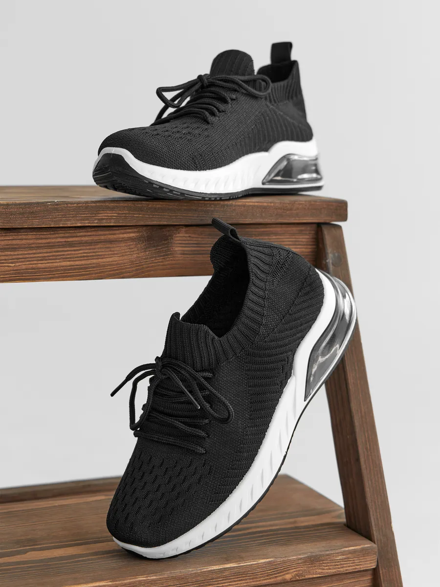 Кроссовки женские летние черные дышащие TEX-13-3