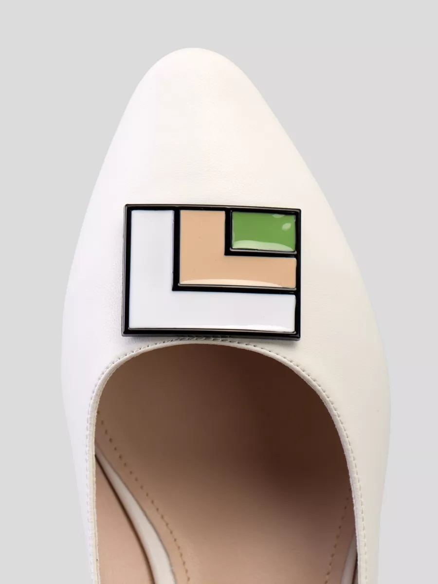 слингбэки женские на каблуке туфли кожаные с открытой пяткой HL061-013