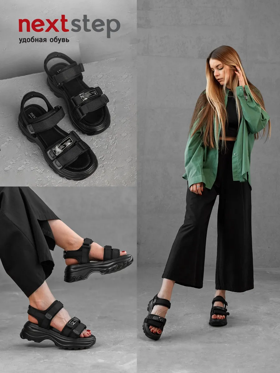 Босоножки женские летние на платформе черные JYM2332-2B