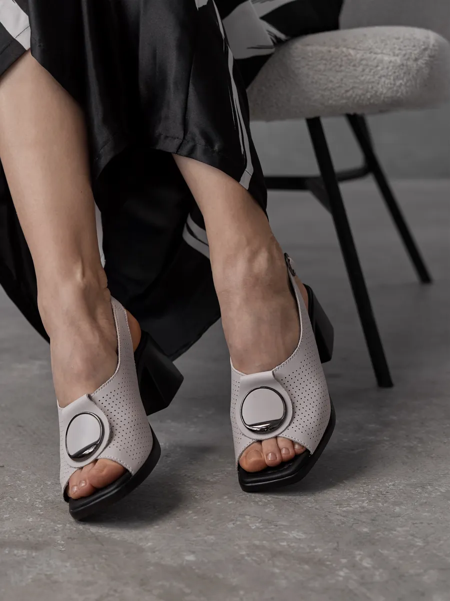 Босоножки слингбэки женские летние натуральная кожа 31F5-36-021