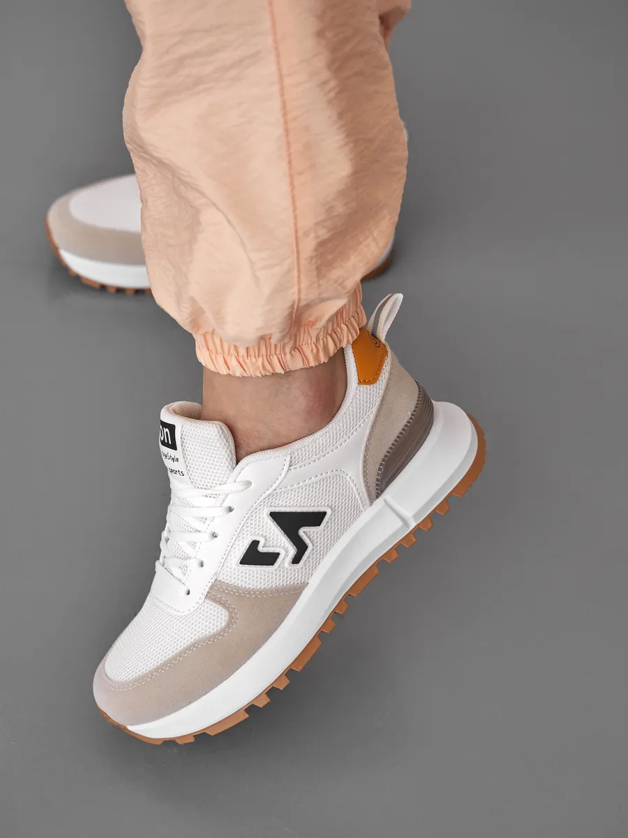 Кроссовки женские демисезонные белые спортивные для фитнеса AG022-021