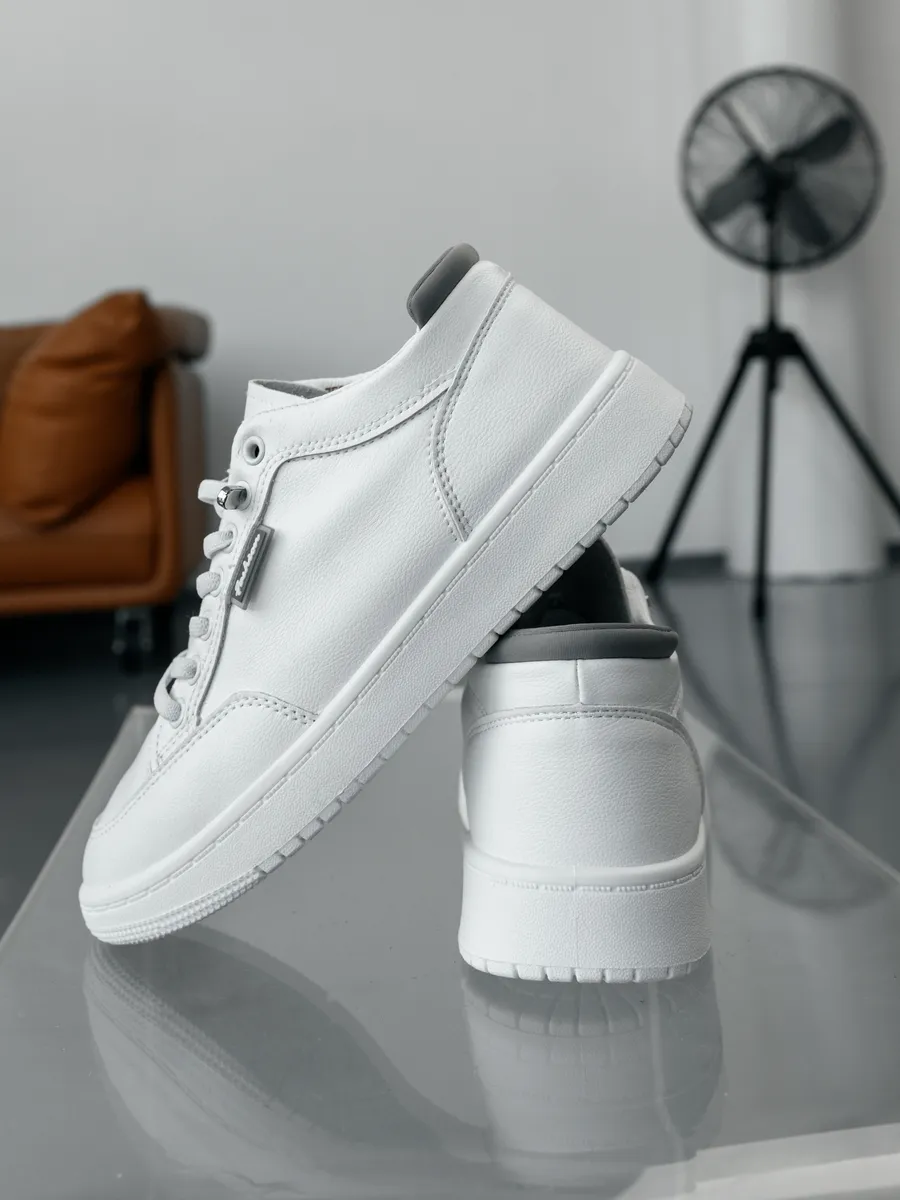 Кеды женские белые натуральная кожа на платформе весна ZFS-MSM-1102-SUk