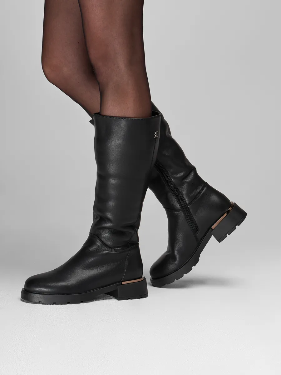 Сапоги женские зимние натуральная кожа на каблуке 25-WPE29-44-101