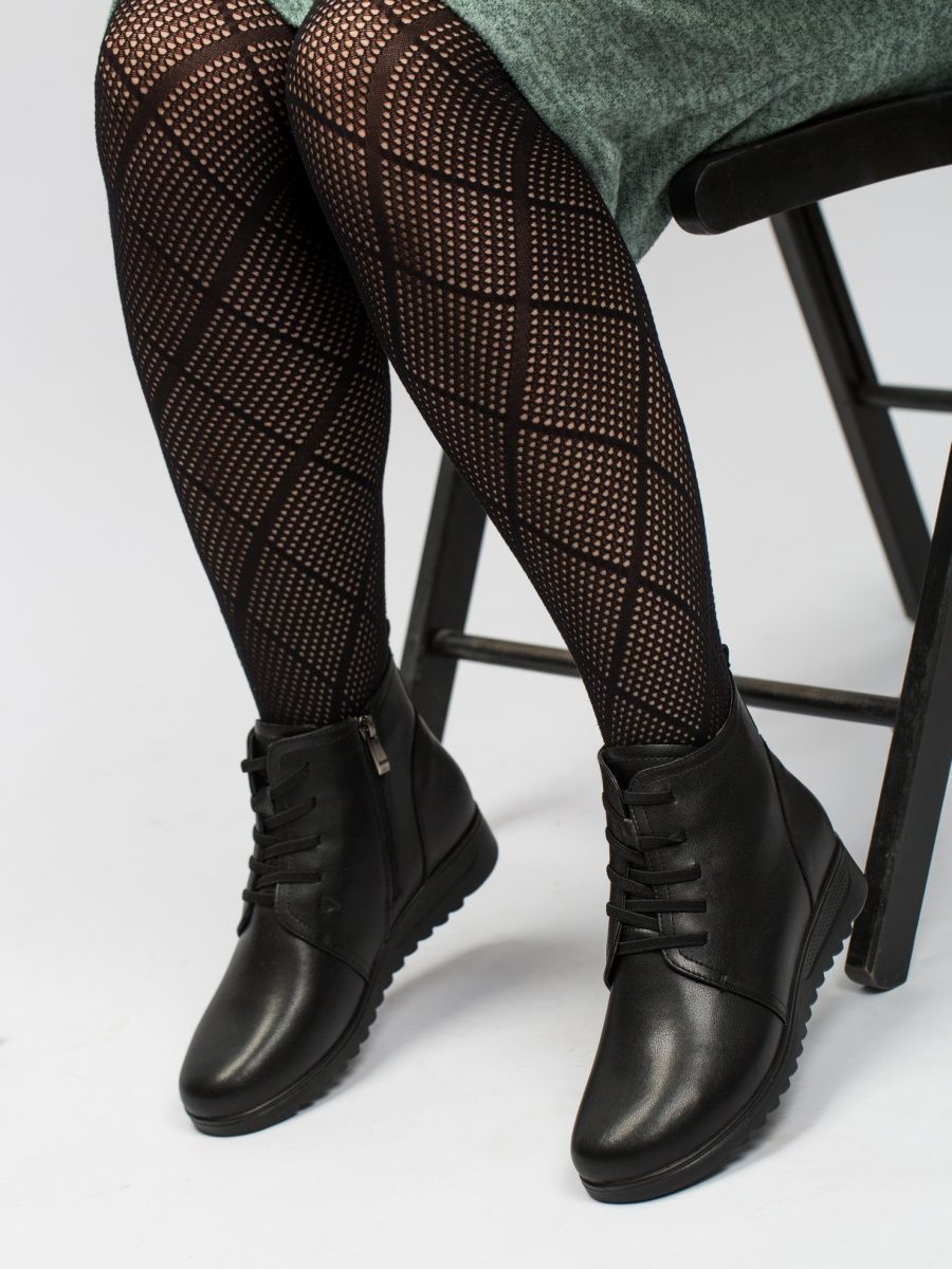 Ботинки женские натуральная кожа осенние черные CV002-321черный