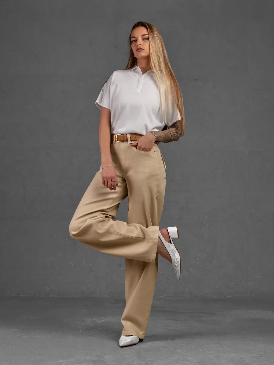 Туфли женские на низком каблуке летние кожаные открытые 31W25-25-012