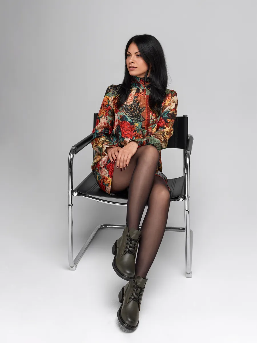 Ботинки женские осенние натуральная кожа на каблуке 25-DBU12-5-106