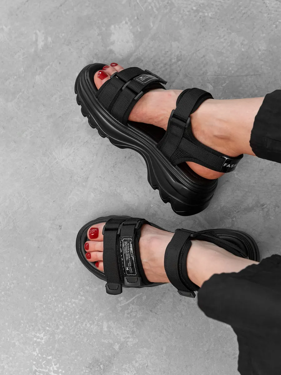 Босоножки женские летние на платформе черные JYM2332-2B