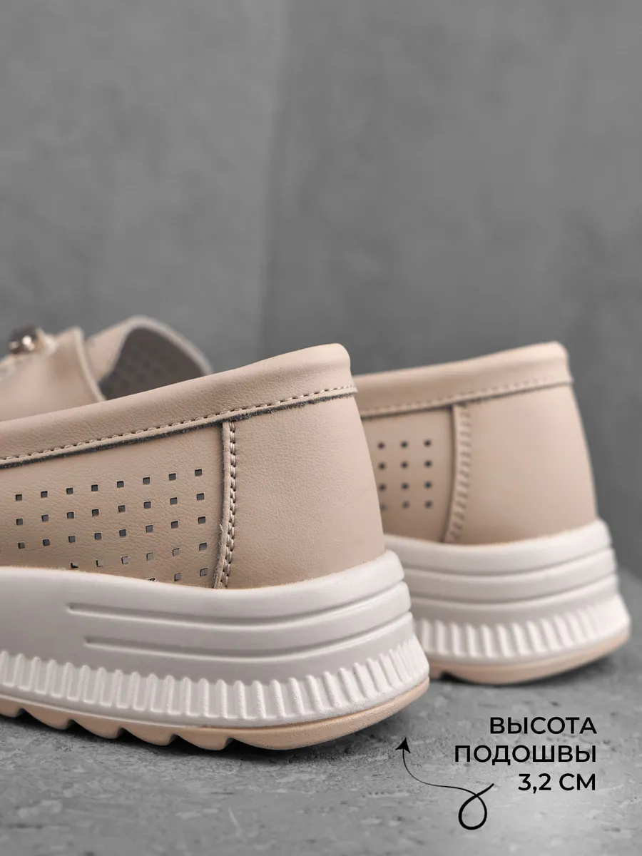 Мокасины женские летние дышащие натуральная кожа 41-TPY9-14-111