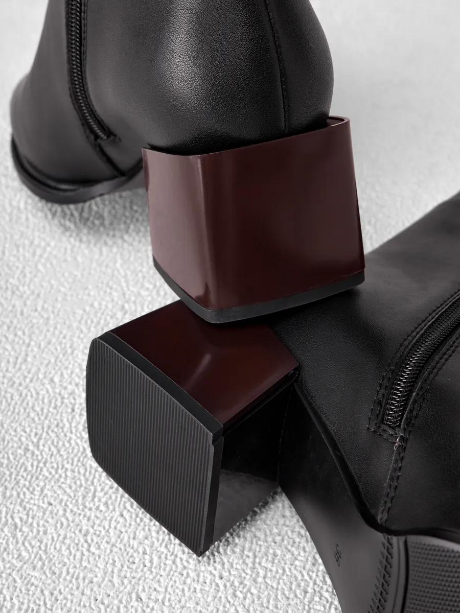 Ботильоны женские демисезонные натуральная кожа на каблуке SOU-52033-1A-SB