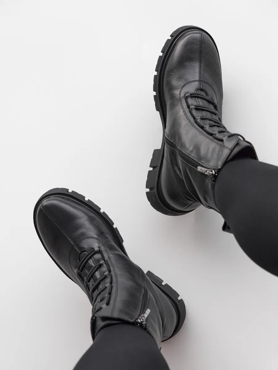 Ботинки женские зимние натуральная кожа на платформе высокие C1039-030