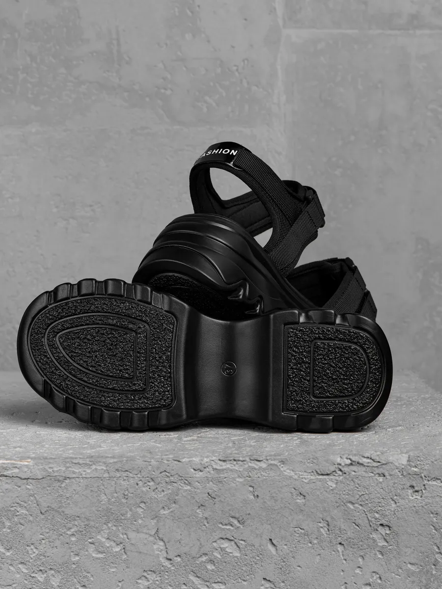 Босоножки женские летние на платформе черные JYM2332-2B