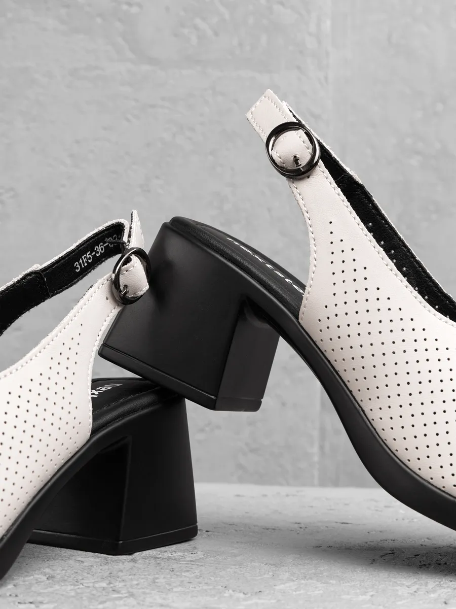 Босоножки слингбэки женские летние натуральная кожа 31F5-36-021