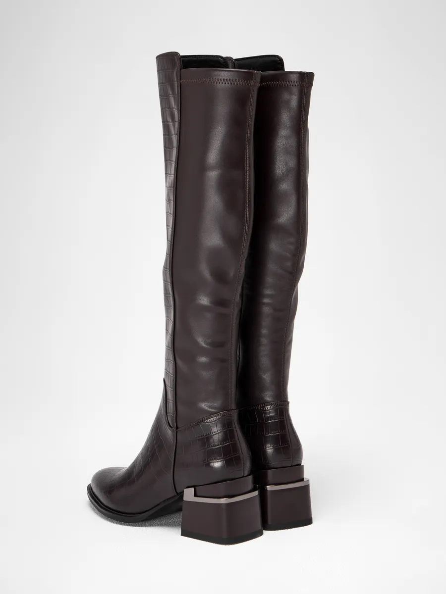 Сапоги женские демисезонные на каблуке натуральная кожа MH772-013k