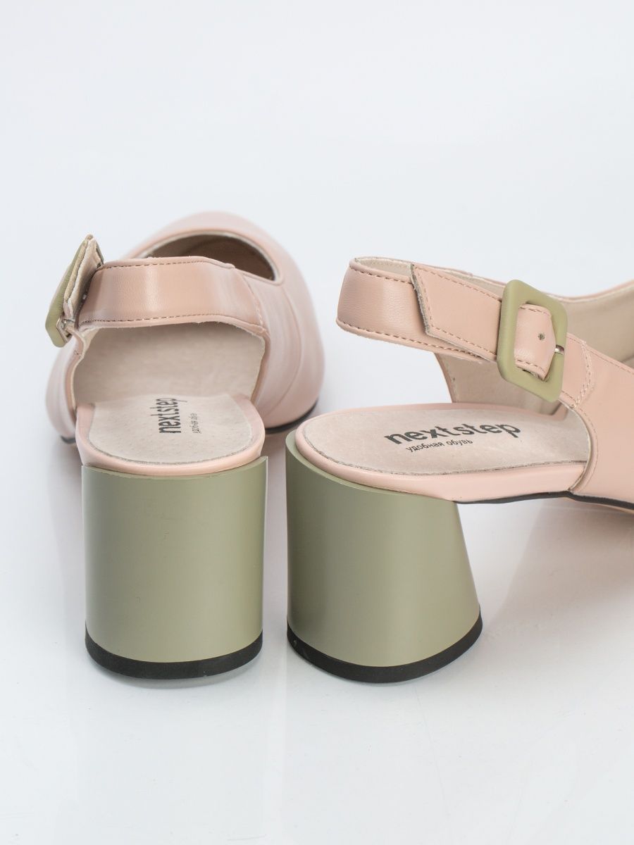Туфли женские натуральная кожа летние на каблуке слингбэки 31W18-4-013