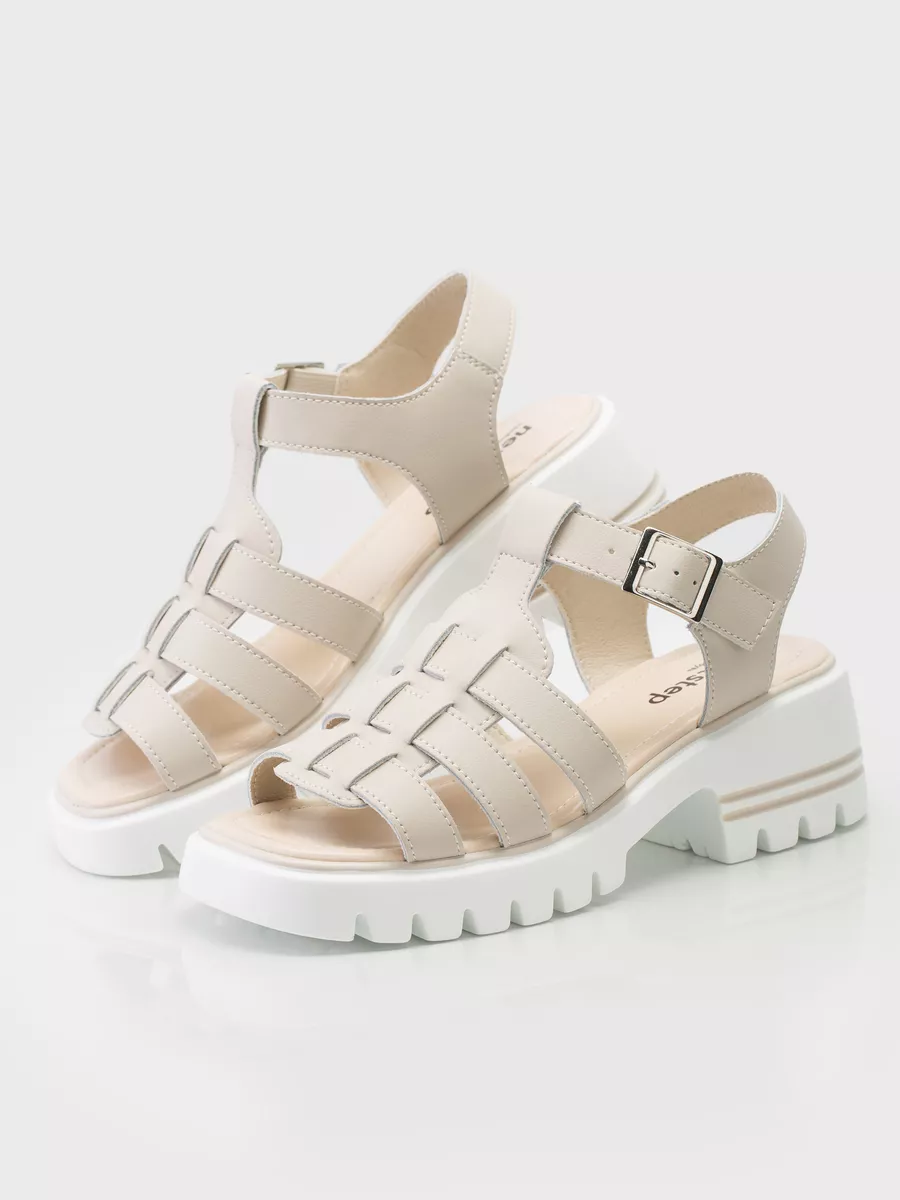 Босоножки натуральная кожа на устойчивом каблуке CC099-011