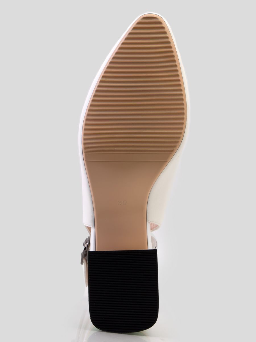 слингбэки женские на каблуке туфли кожаные с открытой пяткой HL061-013