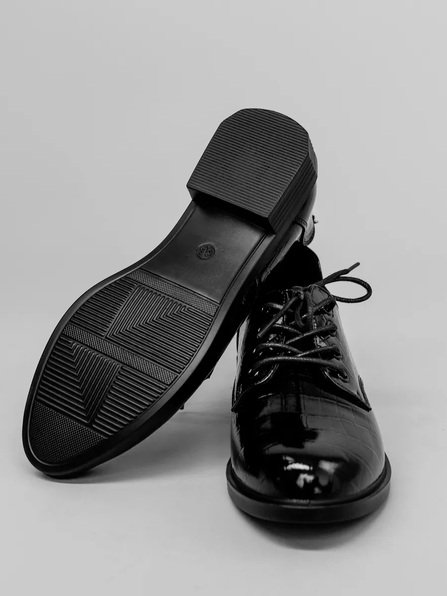 Туфли женские осенние на низком каблуке натуральная кожа CV045-190