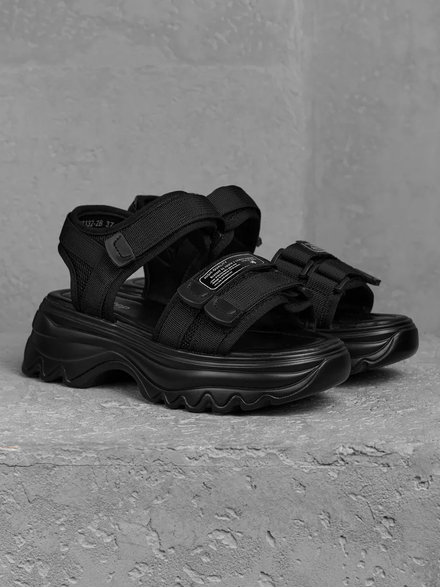 Босоножки женские летние на платформе черные JYM2332-2B