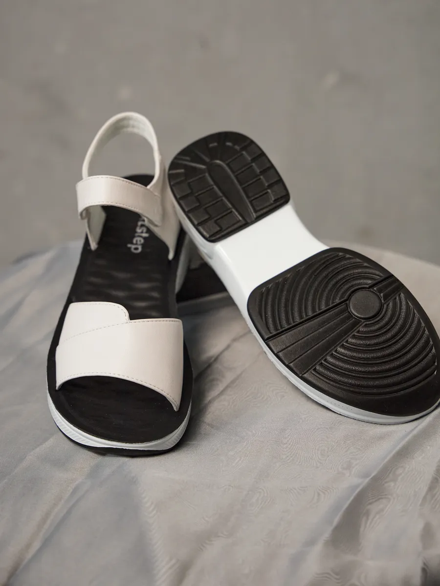 Босоножки женские летние на платформе белые на липучке 2R5-3-112-1k