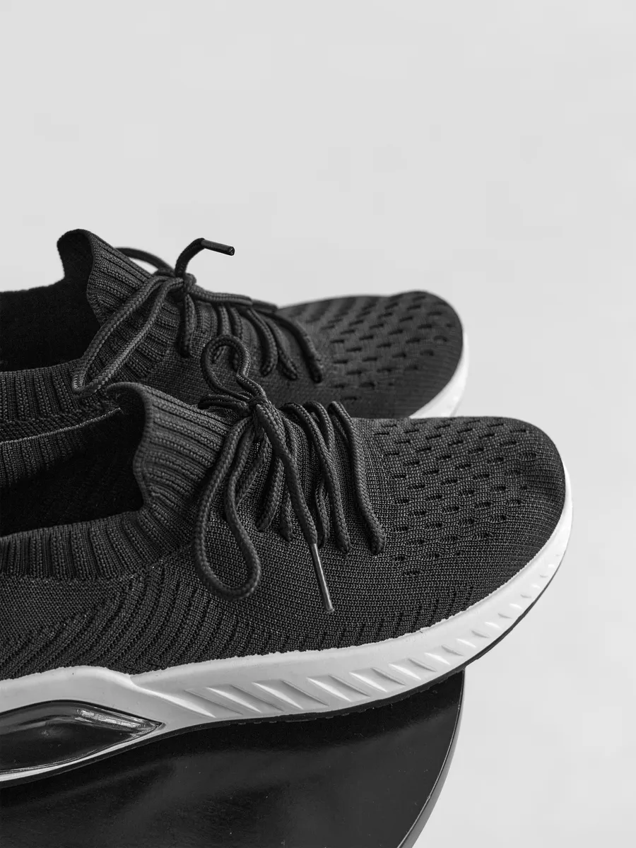 Кроссовки женские летние черные дышащие TEX-13-3