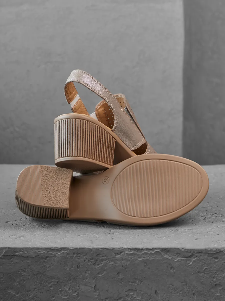 Босоножки женские летние на каблуке натуральная кожа кожаные HX056-023K