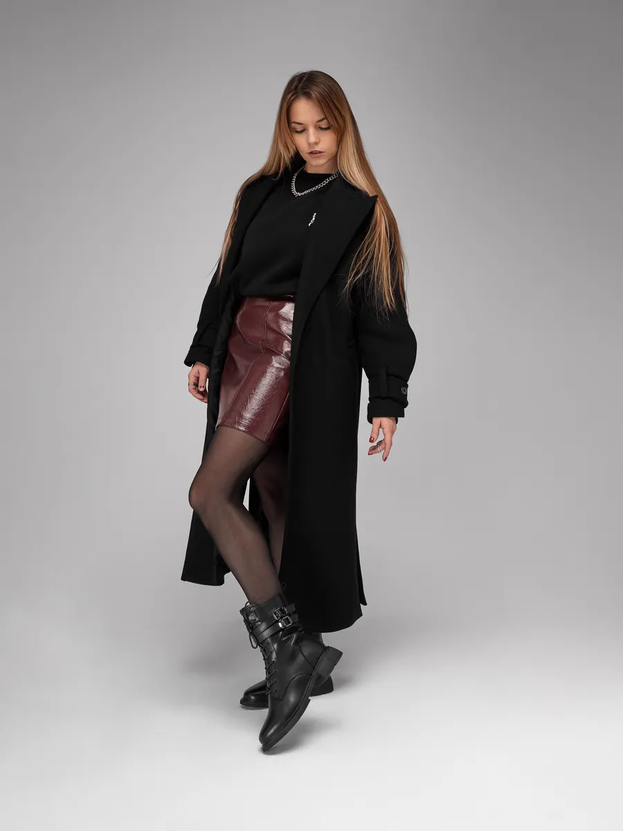 Ботинки женские зимние на каблуке высокие черные 42-ZBE25-22-101