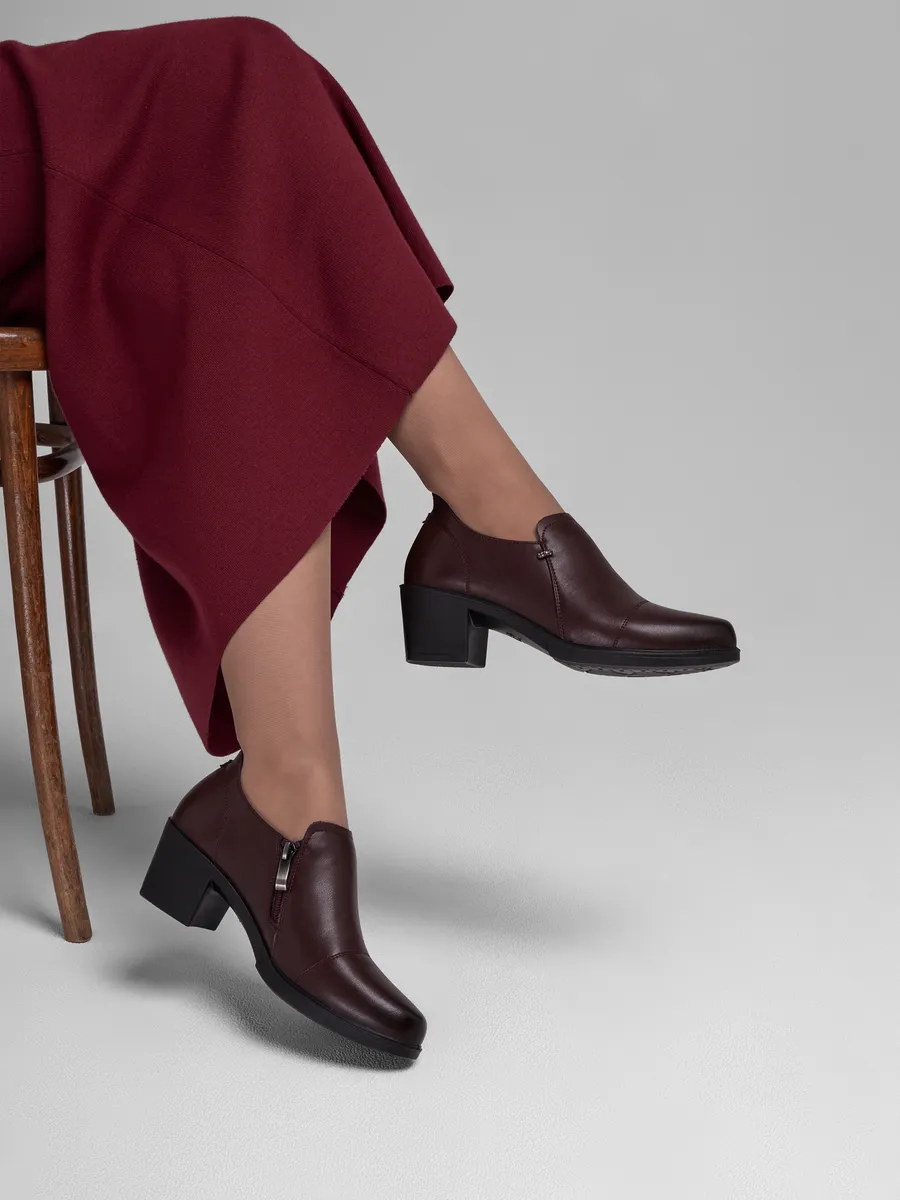 Туфли женские осенние натуральная кожа на низком каблуке CV006-181Lk