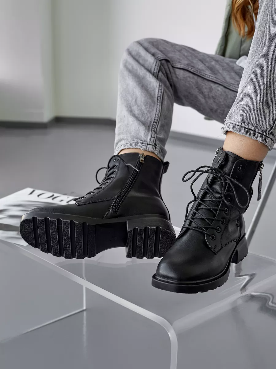 Ботинки женские демисезонные натуральная кожа на шнурках 42-DBU3-27-301k