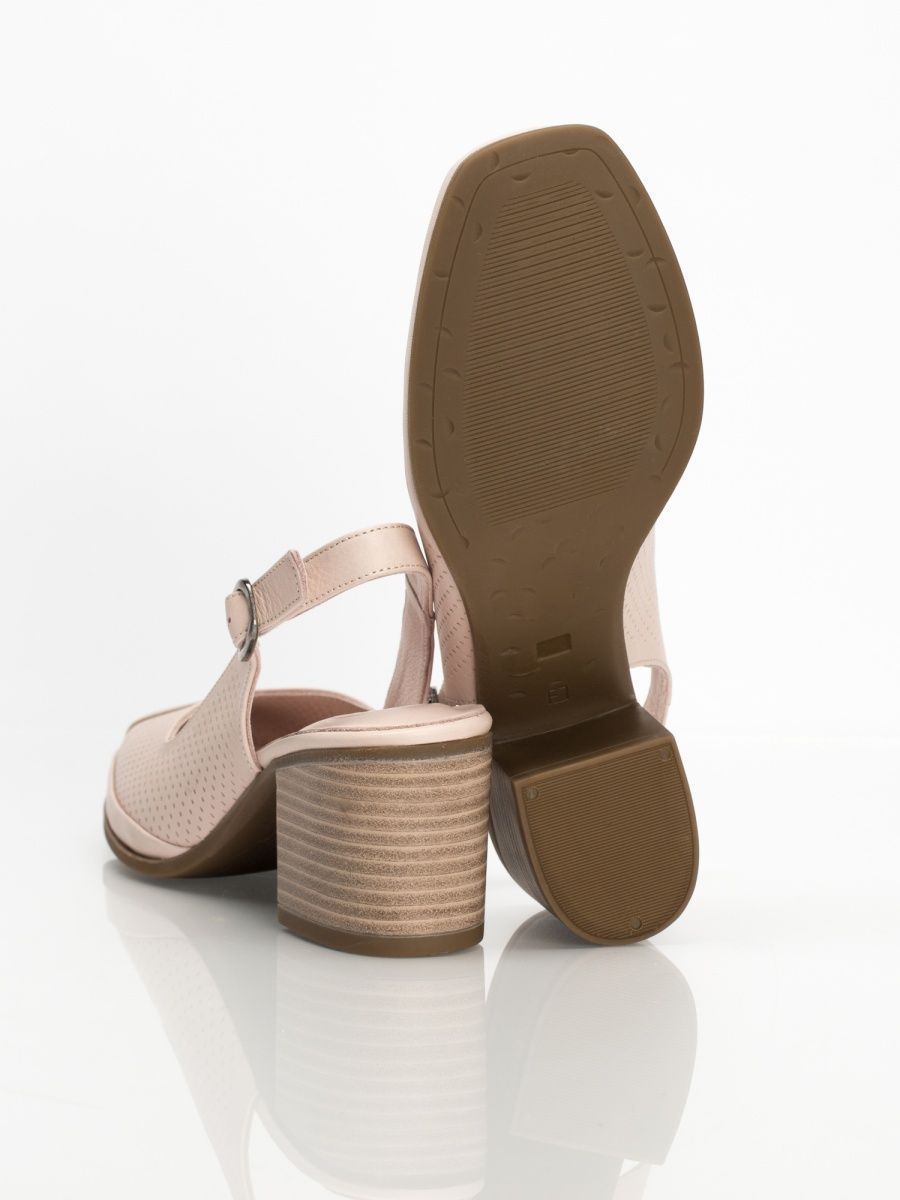 Туфли женские натуральная кожа летние на каблуке слингбэки 674-5182-590