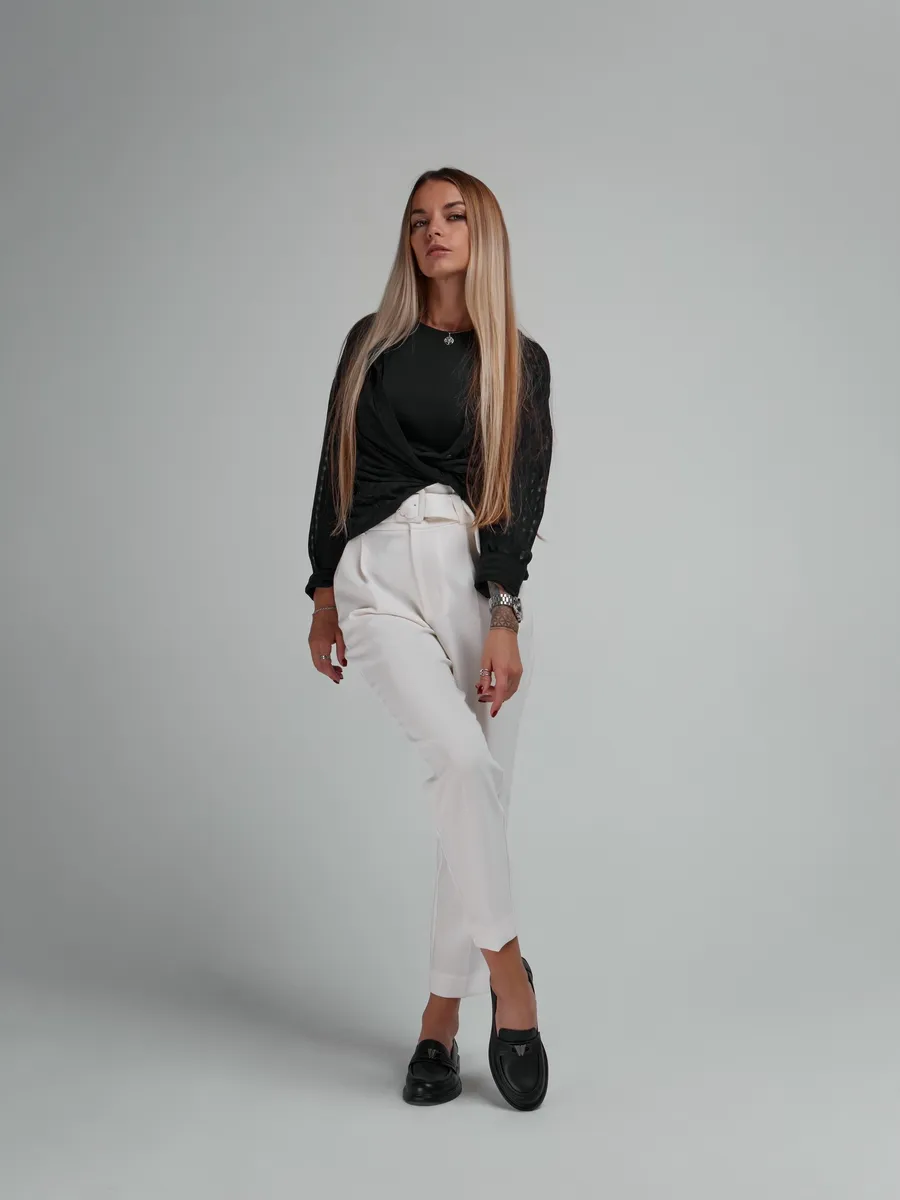 Лоферы женские натуральная кожа черные осенние CV392-020